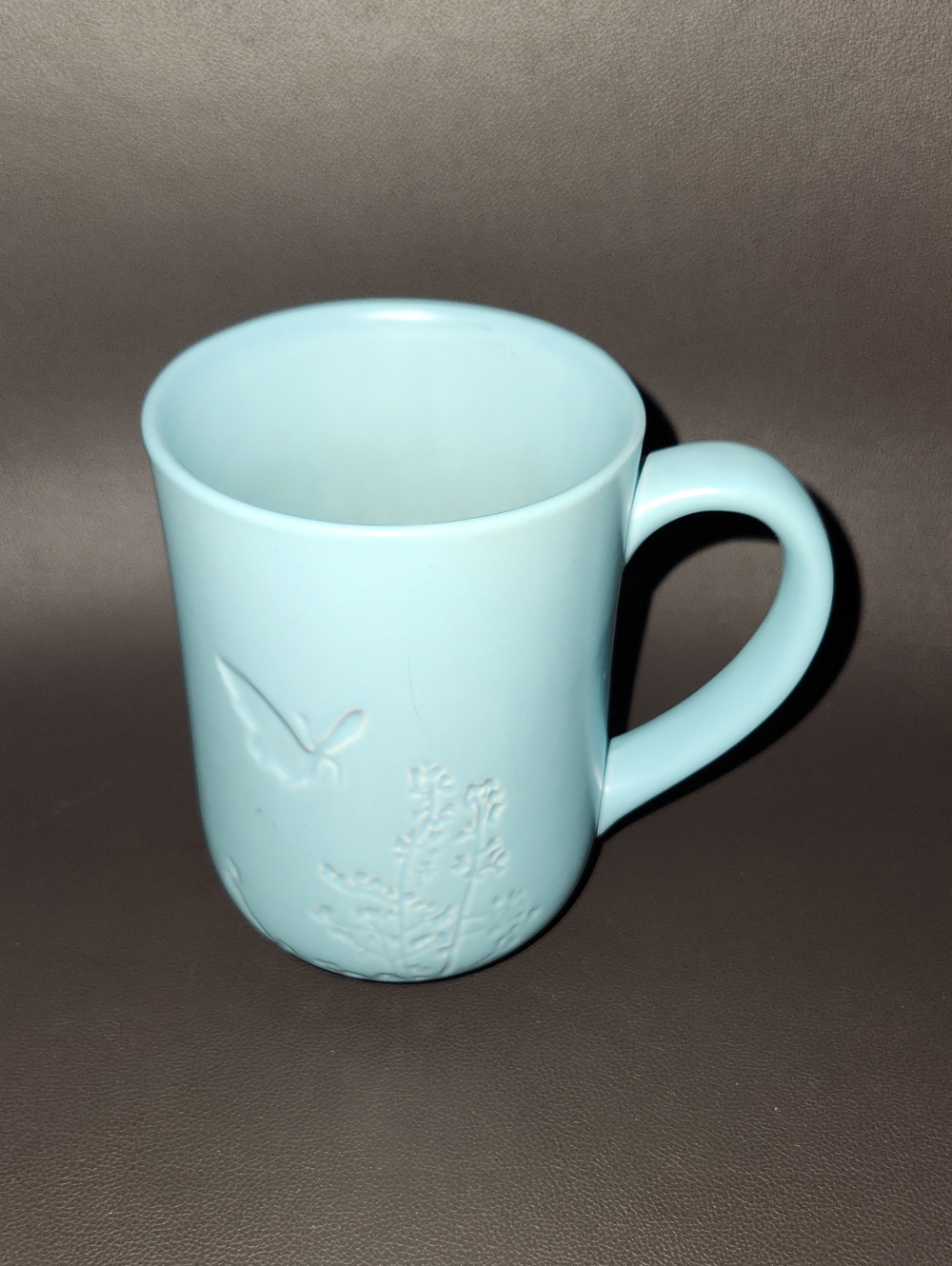 Abbey Press Blue Floral Relief Religious Themed Ceramic Mug